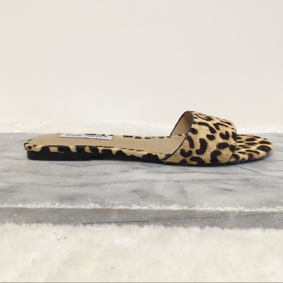 Steve Madden Bev Leopard Cow Hair Slide Sandal 6.5 - Picture 5 of 11